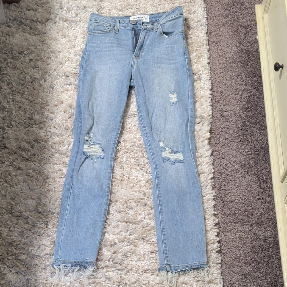 Just Black Jeans Light Blue Distressed Skinny Jeans